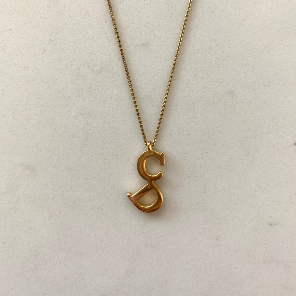 Christian Dior Vintage Pendant Gold Necklace